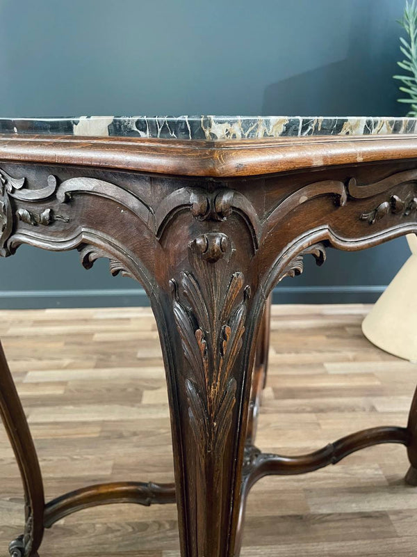 French Louis XV Style Table with Carved Rocaille Decorations, c.1930’s