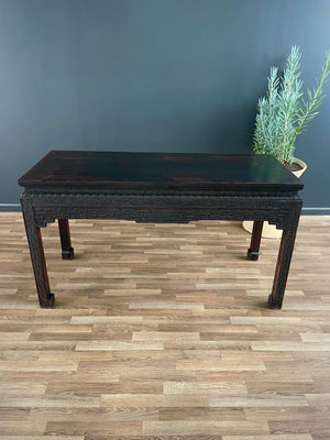 Antique Chinese Style Hand Carved Wood Console Table