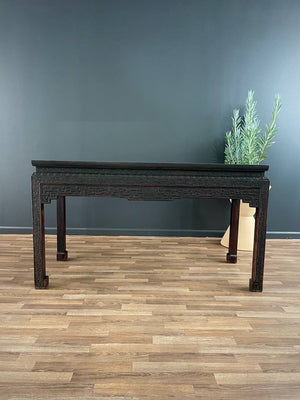 Antique Chinese Style Hand Carved Wood Console Table