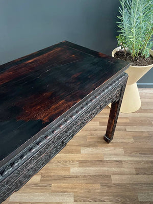 Antique Chinese Style Hand Carved Wood Console Table