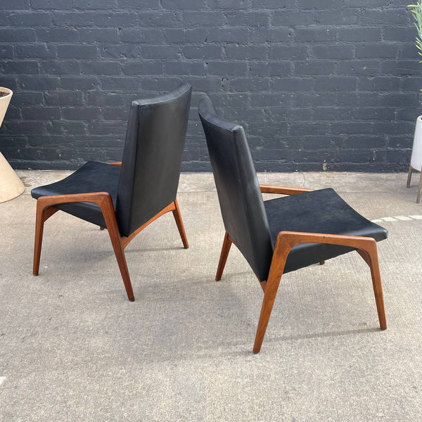 Pair of Mid-Century Modern Sculpted Walnut Side Chairs, c.1960’s