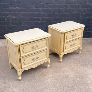 Pair of Vintage French Provincial Style Night Stands with Accents Pulls, c.1960’s