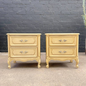Pair of Vintage French Provincial Style Night Stands with Accents Pulls, c.1960’s
