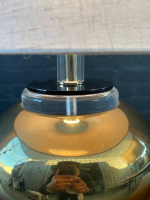 Mid-Century Modern Brass & Lucite Table Lamp, c.1960’s