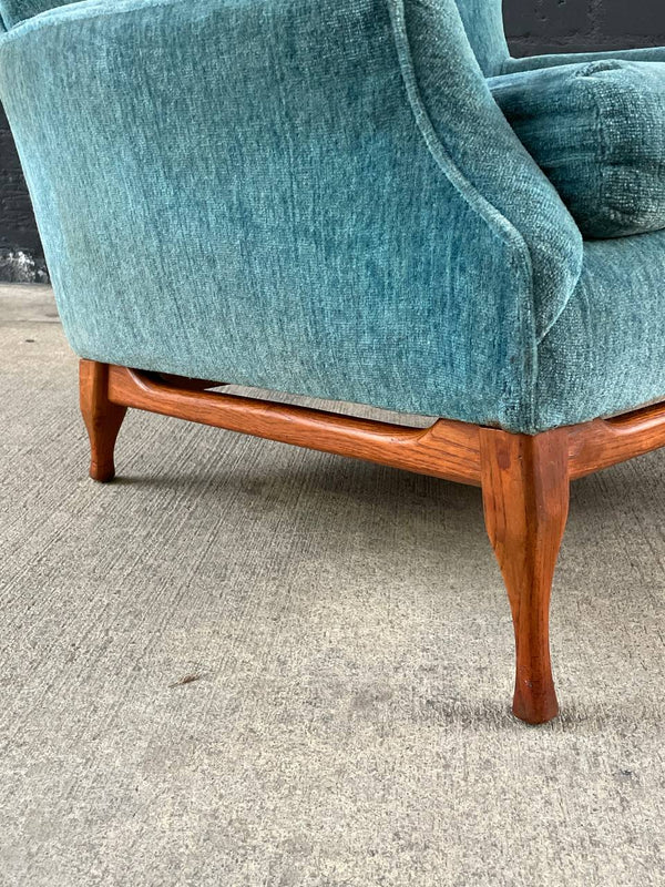 Mid-Century Modern Wing Lounge Chair with Walnut Base, c.1960’s