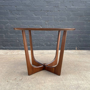Mid-Century Modern Sculpted Walnut Round Side Table, c.1960’s