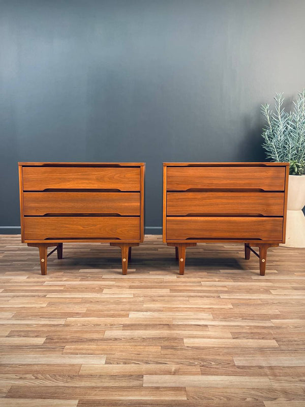 Pair of Mid-Century Modern Walnut Dressers by Stanley, c.1950’s