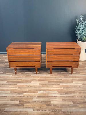 Pair of Mid-Century Modern Walnut Dressers by Stanley, c.1950’s