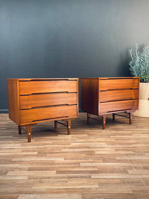 Pair of Mid-Century Modern Walnut Dressers by Stanley, c.1950’s