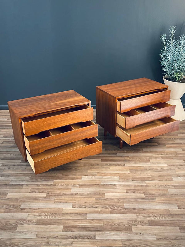 Pair of Mid-Century Modern Walnut Dressers by Stanley, c.1950’s