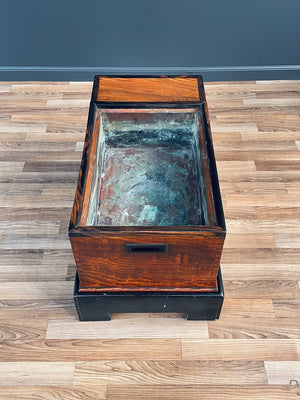 Antique Japanese Keyaki Wood Hibachi Copper Liner & Drawers Coffee/Tea Table, c.1910’s