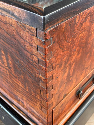 Antique Japanese Keyaki Wood Hibachi Copper Liner & Drawers Coffee/Tea Table, c.1910’s
