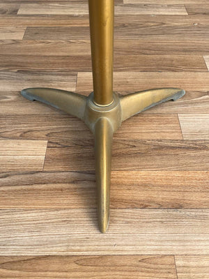 Mid-Century Modern Travertine & Tripod Brass Side Table, c.1950’s