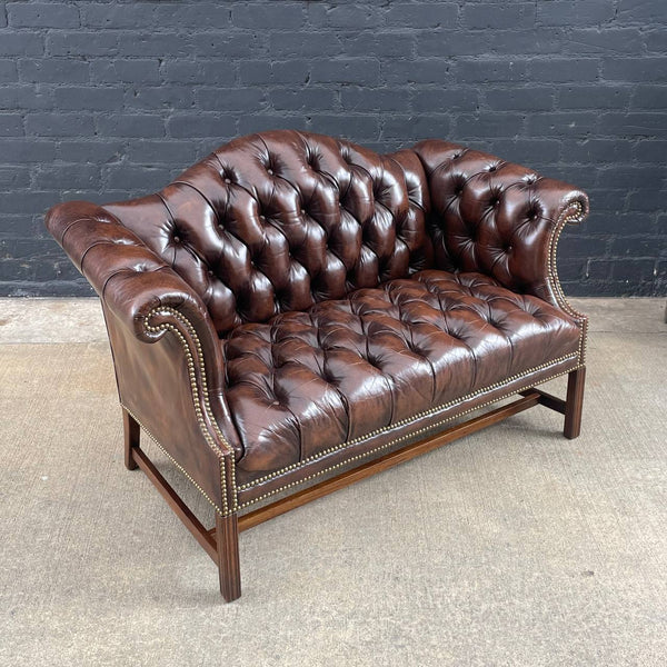 Vintage English Chesterfield Style Leather Sofa, c.1970’s