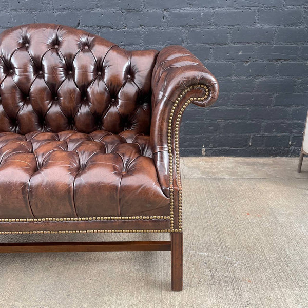 Vintage English Chesterfield Style Leather Sofa, c.1970’s