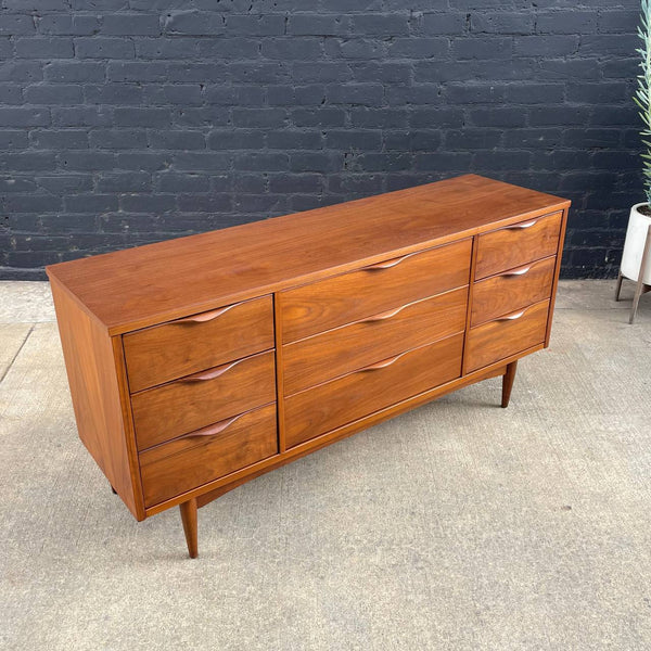 Mid-Century Modern 9-Drawer Walnut Dresser, c.1960’s