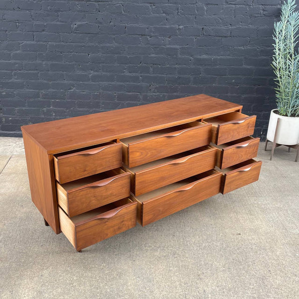 Mid-Century Modern 9-Drawer Walnut Dresser, c.1960’s