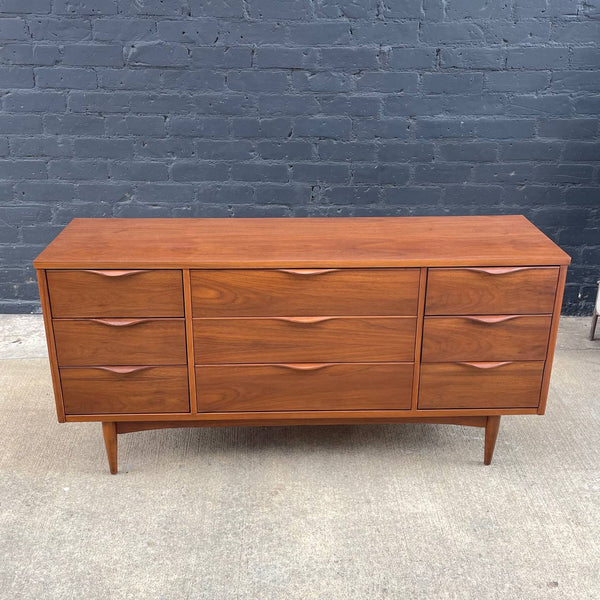 Mid-Century Modern 9-Drawer Walnut Dresser, c.1960’s