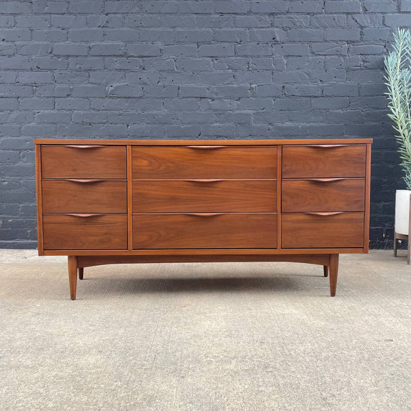 Mid-Century Modern 9-Drawer Walnut Dresser, c.1960’s