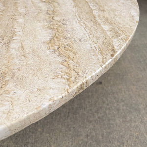Mid-Century Modern Sculpted Walnut Coffee Table with Travertine Top, c.1960’s