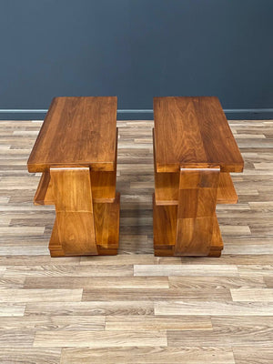 Pair of Art Deco Side Tables by Gilbert Rohde for Brown Saltman, c.1940’s