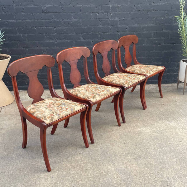 Set of 4 American Antique Klismos Style Mahogany Dining Chairs, c.1950’s