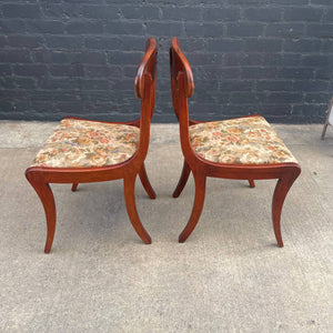 Set of 4 American Antique Klismos Style Mahogany Dining Chairs, c.1950’s