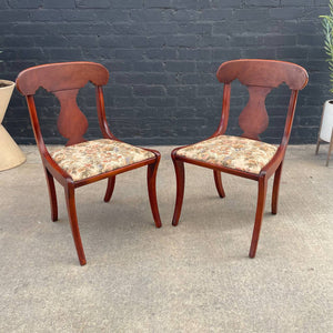 Set of 4 American Antique Klismos Style Mahogany Dining Chairs, c.1950’s