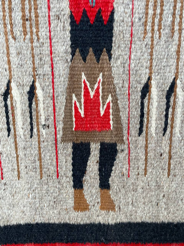 Vintage Navajo Kilim Yei Tapestry Rug Wall Art, c.1950’s