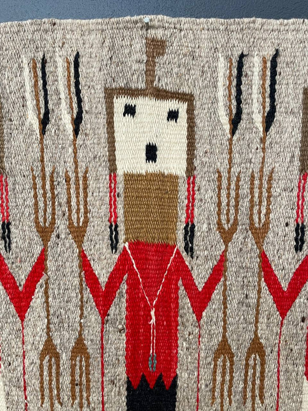 Vintage Navajo Kilim Yei Tapestry Rug Wall Art, c.1950’s