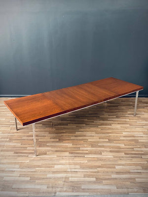 Mid-Century Modern Large Expanding Dining Table with Aluminum Base, c.1960’s
