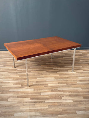 Mid-Century Modern Large Expanding Dining Table with Aluminum Base, c.1960’s