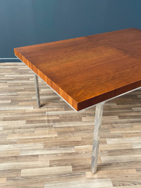 Mid-Century Modern Large Expanding Dining Table with Aluminum Base, c.1960’s