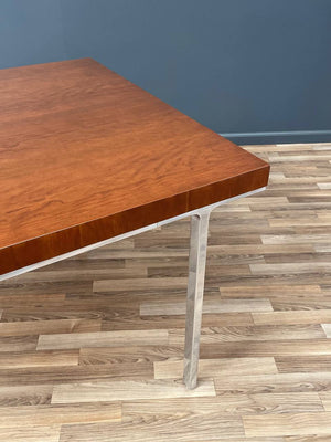 Mid-Century Modern Large Expanding Dining Table with Aluminum Base, c.1960’s
