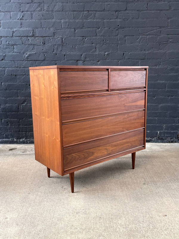Mid-Century Modern Walnut Dresser Highboy by Dixie Furniture, c.1960’s