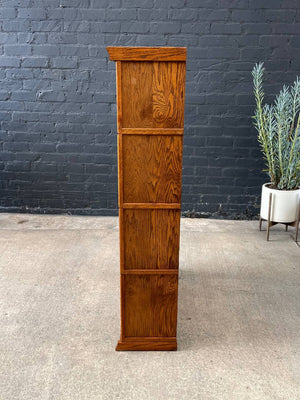 Vintage Barristers Oak & Glass 4-Tier Bookcase Shelf Cabinet, c.1970’s