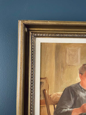 Vintage Grandmother Oil Painting with Giltwood Frame, c.1950’s