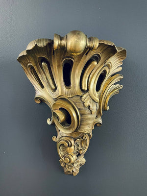 Pair of French Louis XV-Style Brass Wall Sconces, c.1960’s