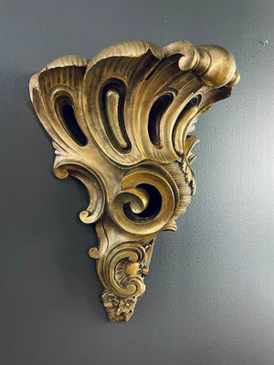 Pair of French Louis XV-Style Brass Wall Sconces, c.1960’s