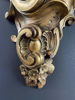 Pair of French Louis XV-Style Brass Wall Sconces, c.1960’s