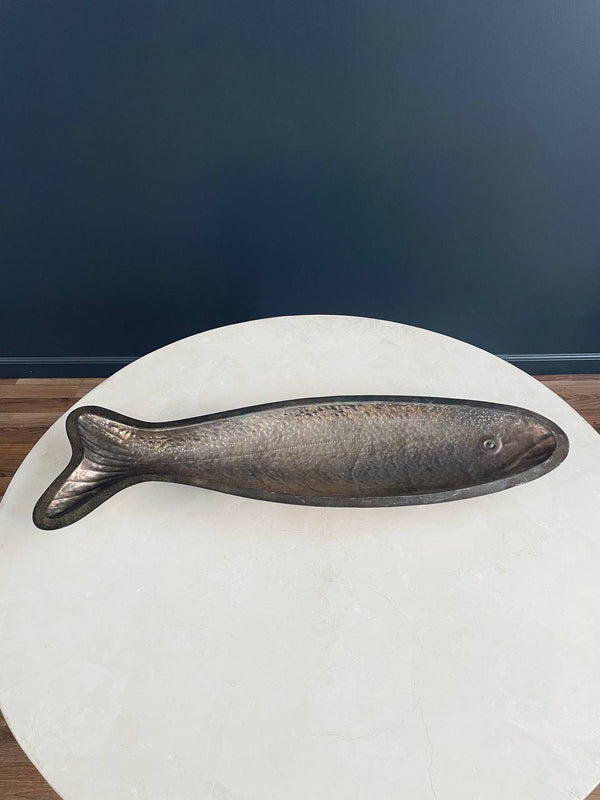 Mid-Century Modern Hand Hammered Silver Fish Serving Plate by Marilena Mariotto, c.1960’s