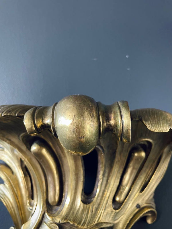 Pair of French Louis XV-Style Brass Wall Sconces, c.1960’s