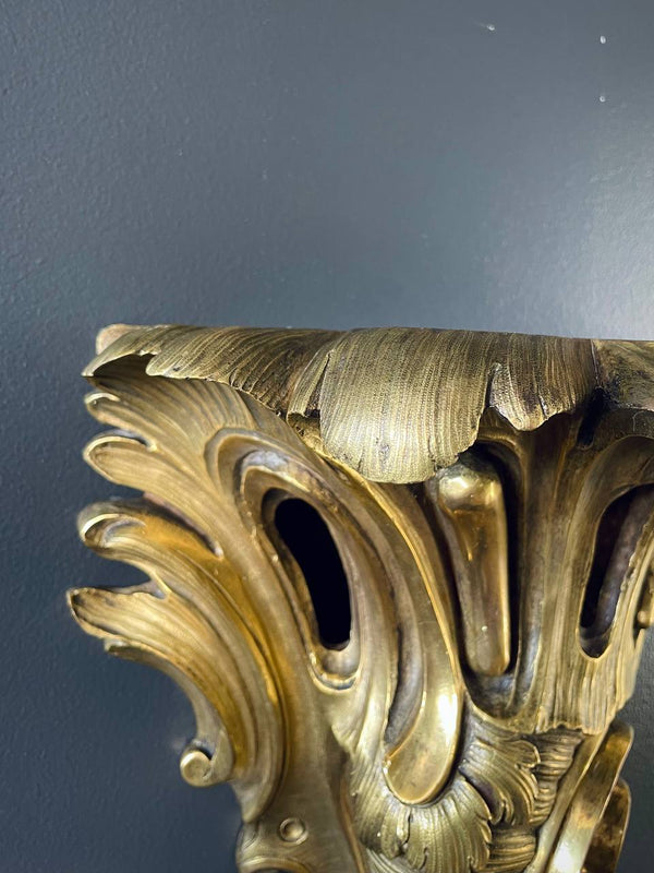 Pair of French Louis XV-Style Brass Wall Sconces, c.1960’s