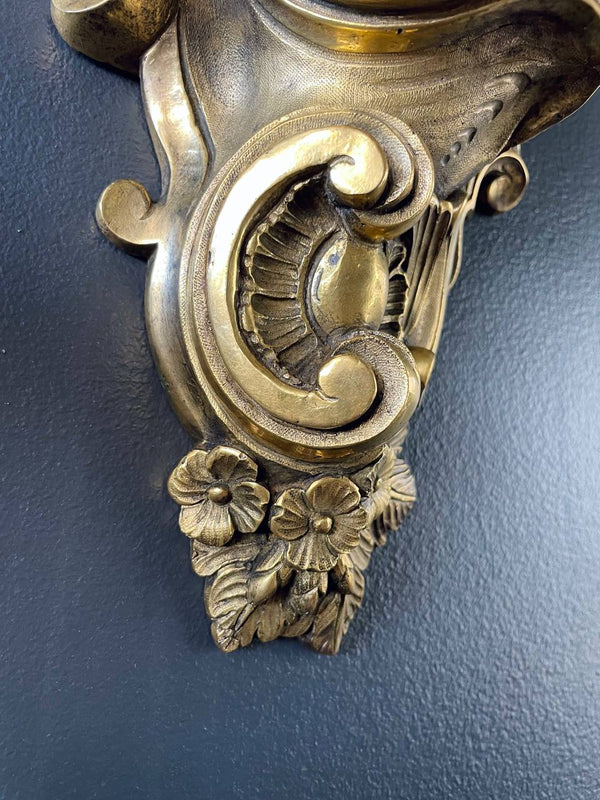 Pair of French Louis XV-Style Brass Wall Sconces, c.1960’s