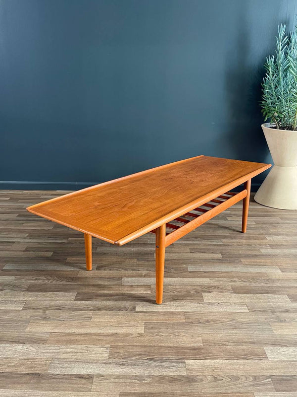 Danish Modern Teak Coffee Table with Magazine Shelf by Grete Jalk, c.1950’s