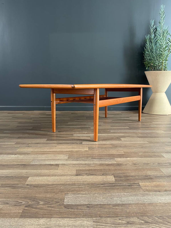 Danish Modern Teak Coffee Table with Magazine Shelf by Grete Jalk, c.1950’s