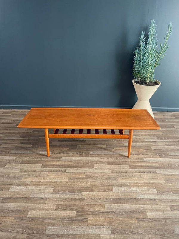 Danish Modern Teak Coffee Table with Magazine Shelf by Grete Jalk, c.1950’s