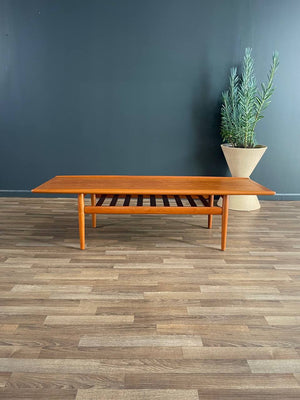 Danish Modern Teak Coffee Table with Magazine Shelf by Grete Jalk, c.1950’s
