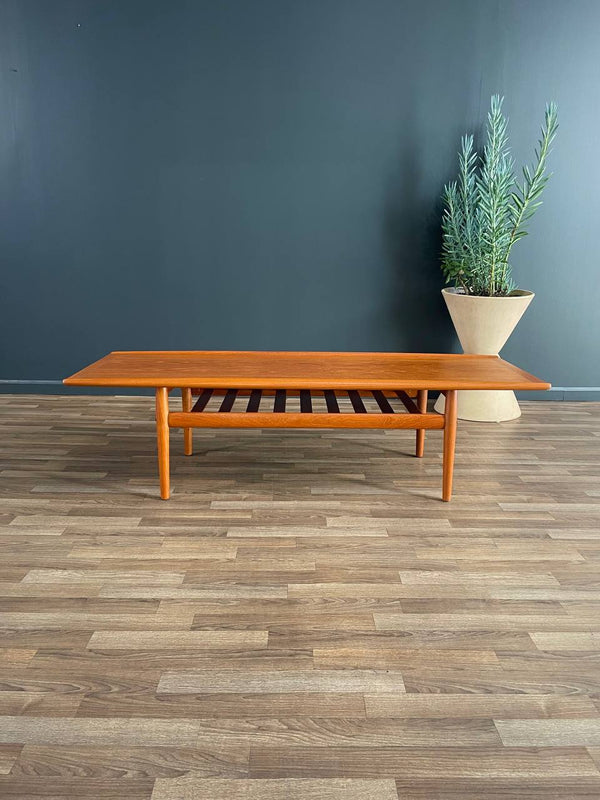 Danish Modern Teak Coffee Table with Magazine Shelf by Grete Jalk, c.1950’s