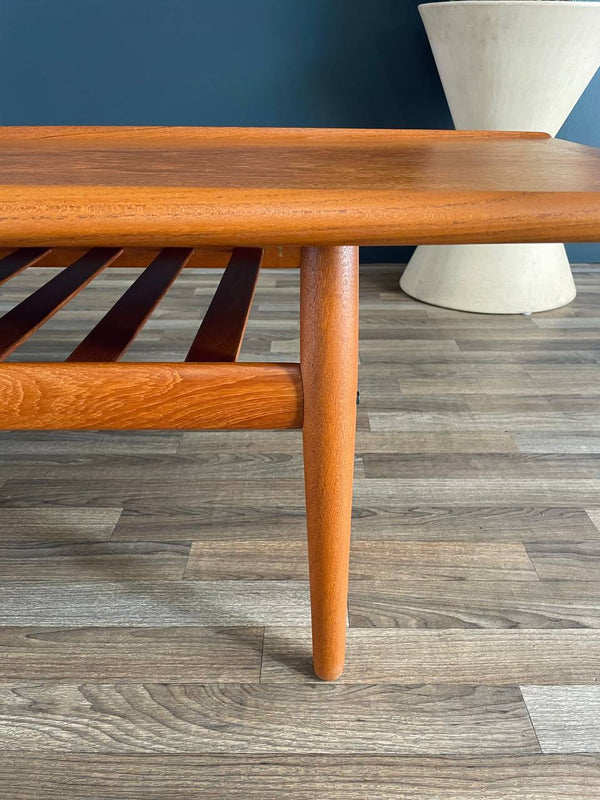 Danish Modern Teak Coffee Table with Magazine Shelf by Grete Jalk, c.1950’s